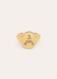 Singnet Letter Colors Personalized Gold Ring