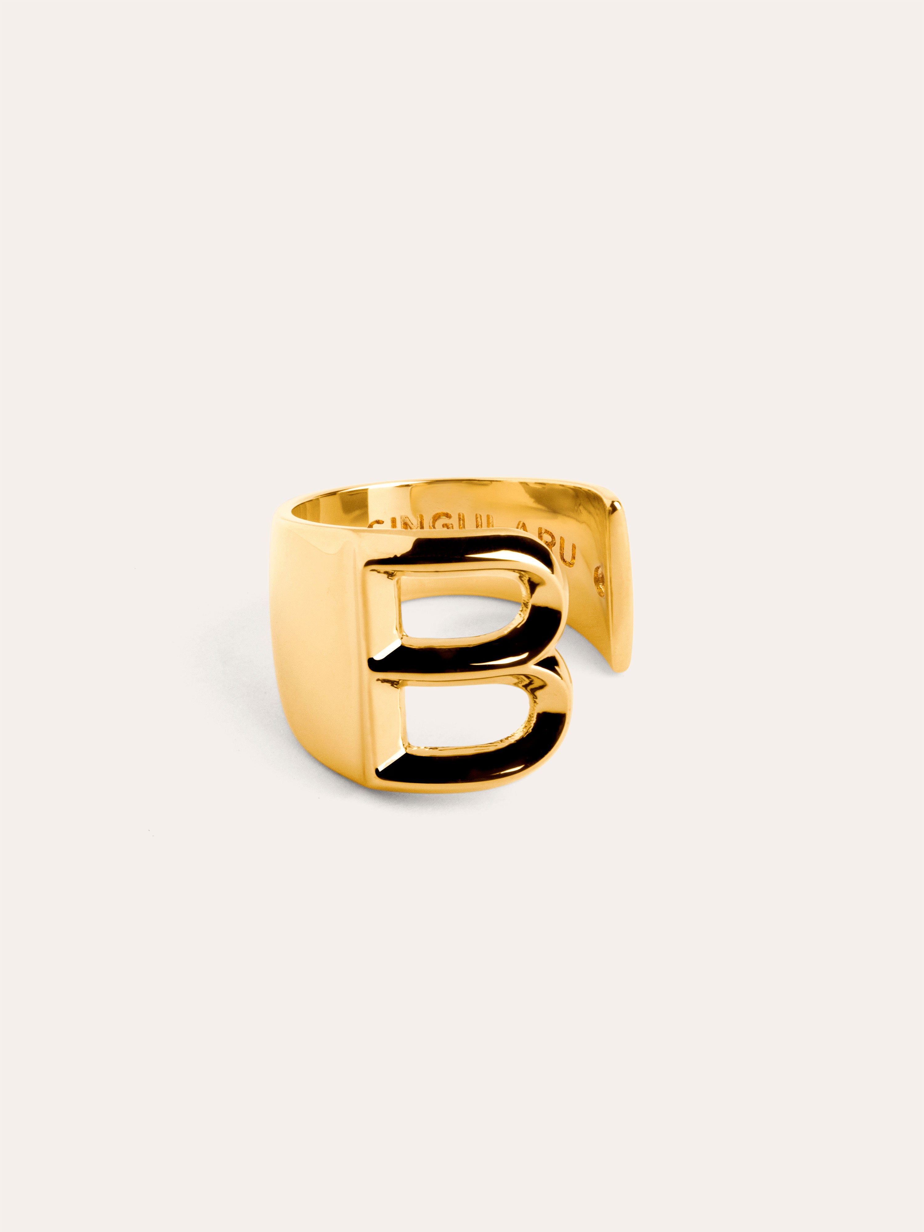 Letter Signet Personalized Gold Ring