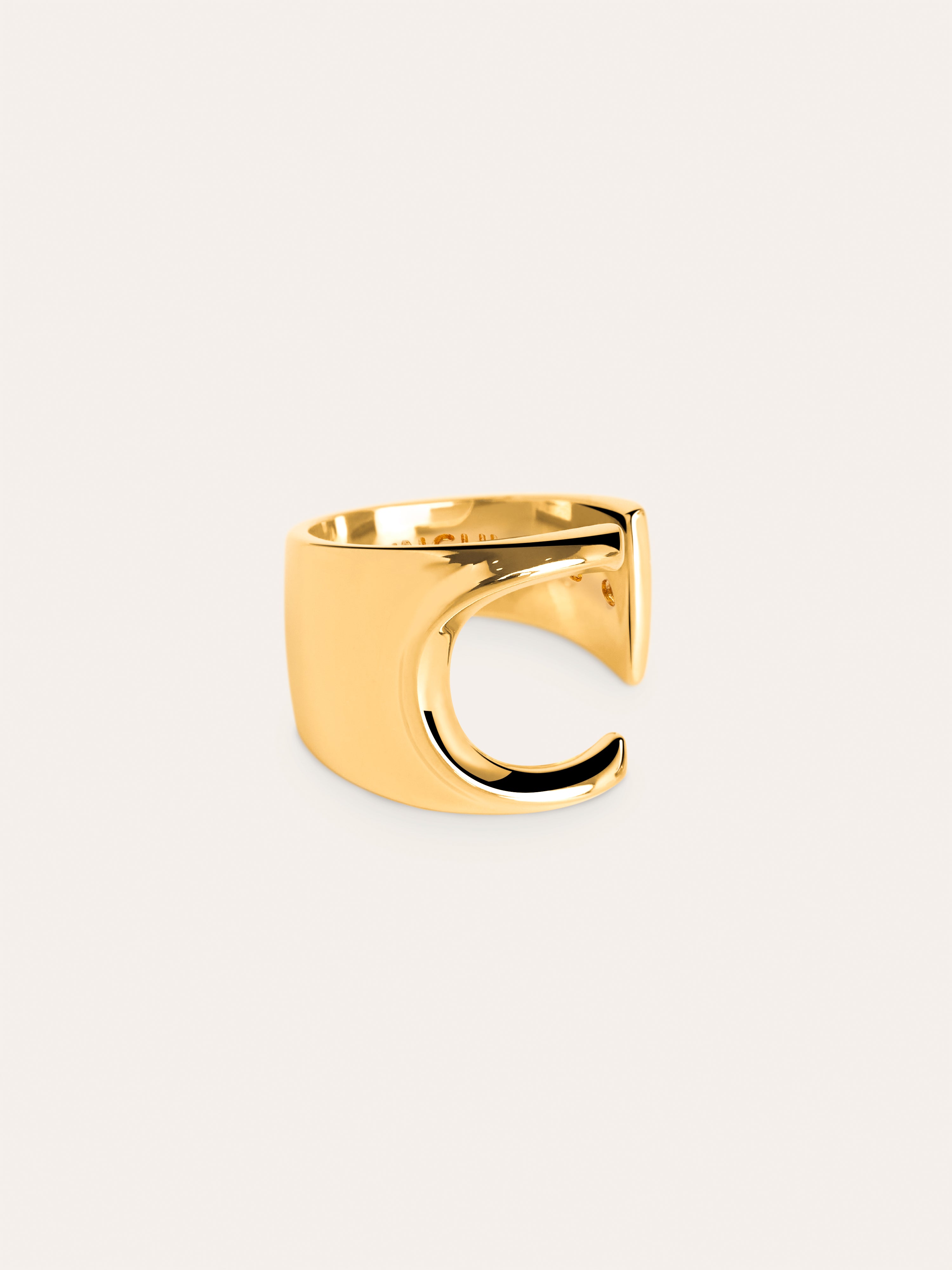 Letter Signet Personalized Gold Ring