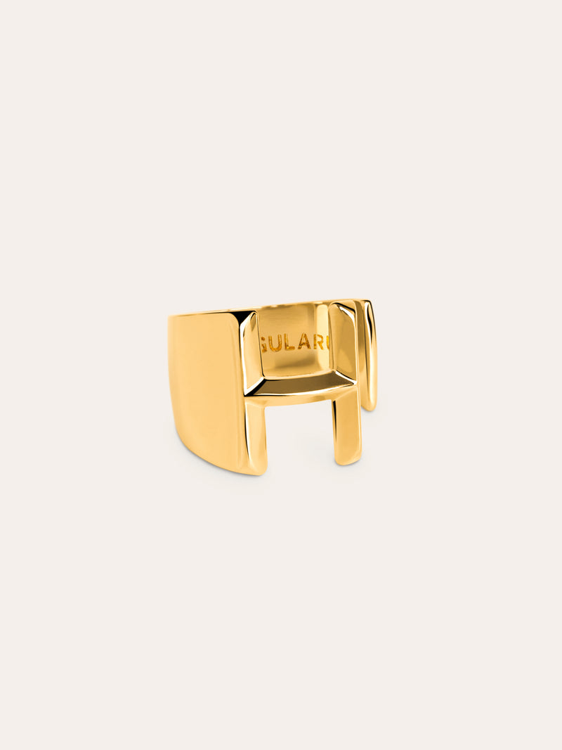 Anillo Personalizado Letter Signet Baño Oro