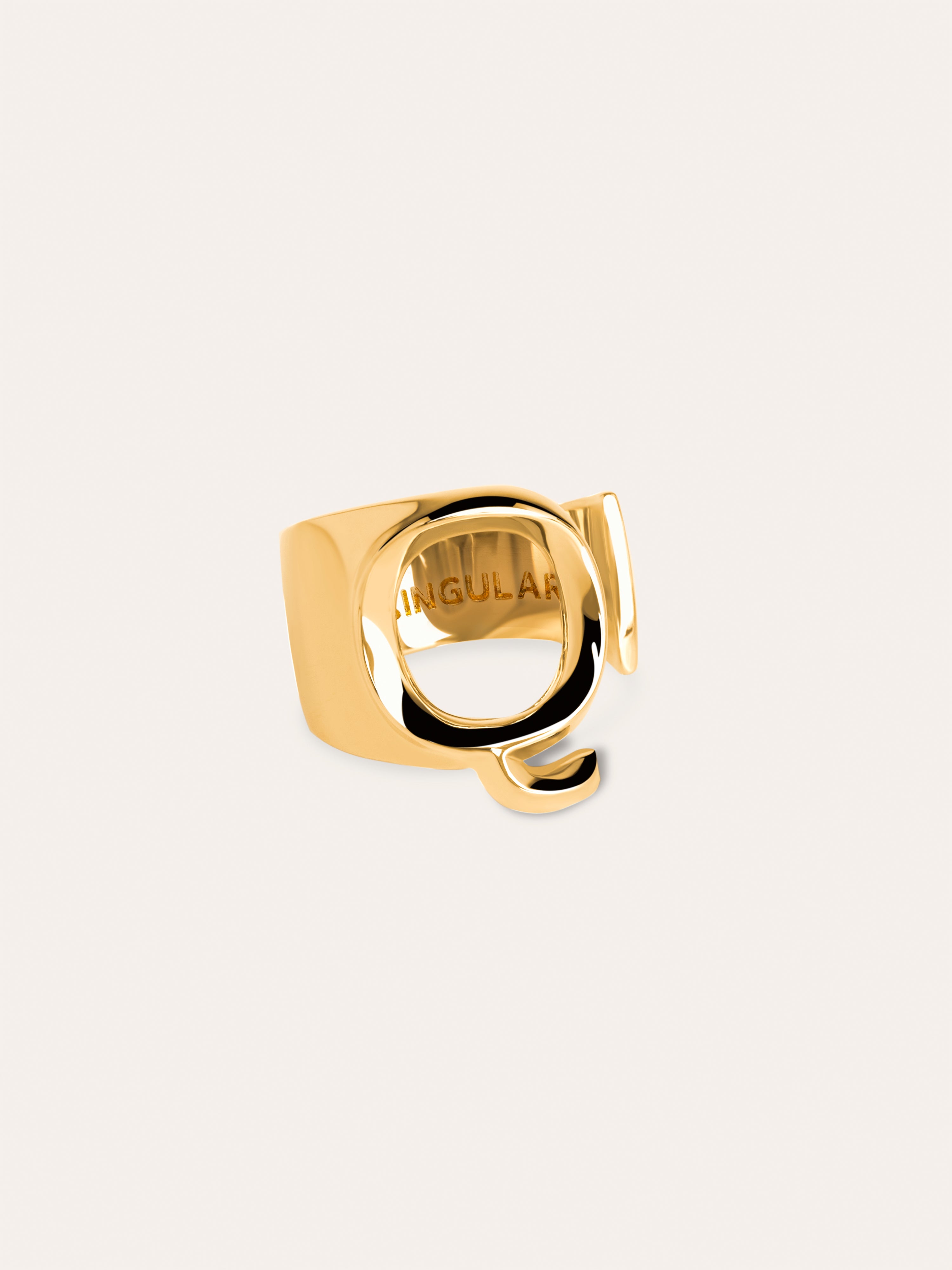 Letter Signet Personalized Gold Ring