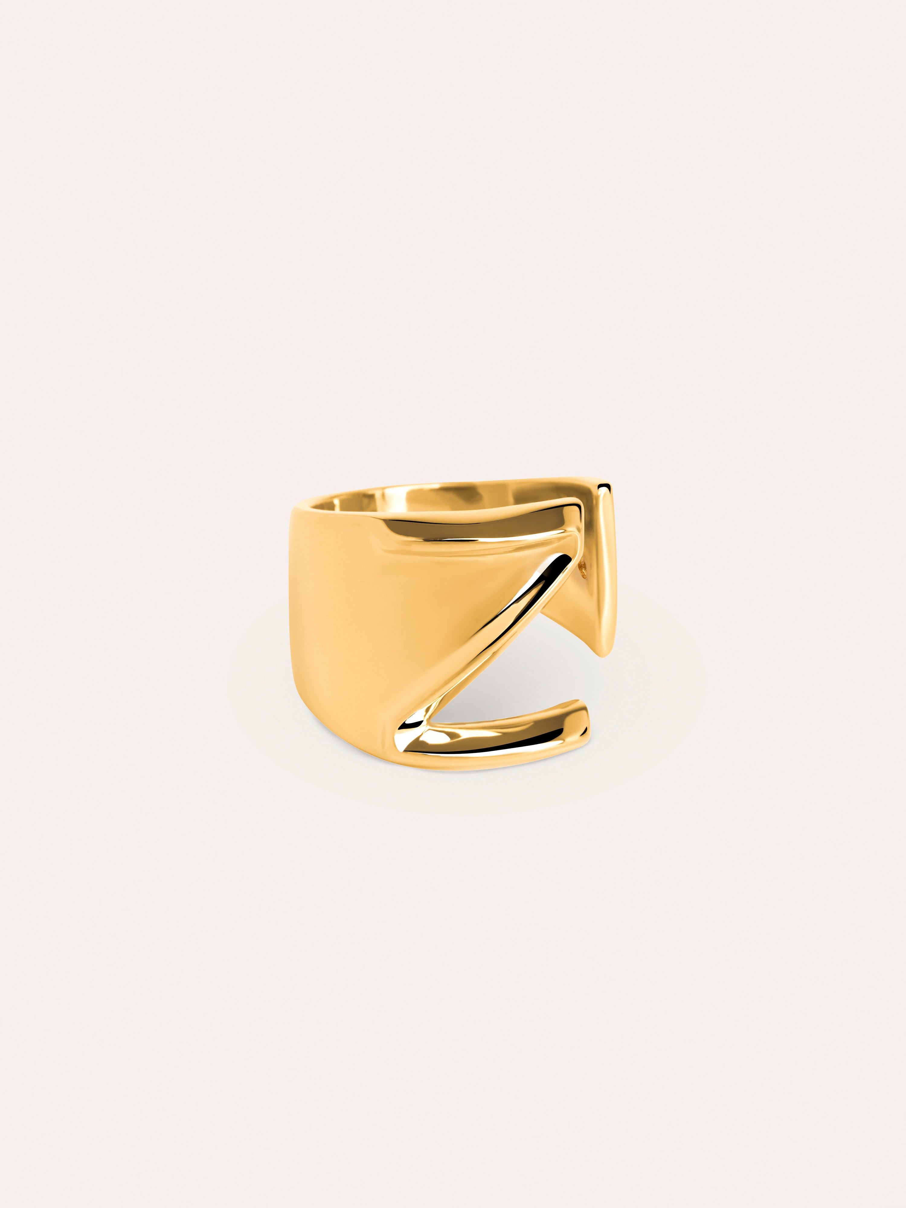 Letter Signet Personalized Gold Ring