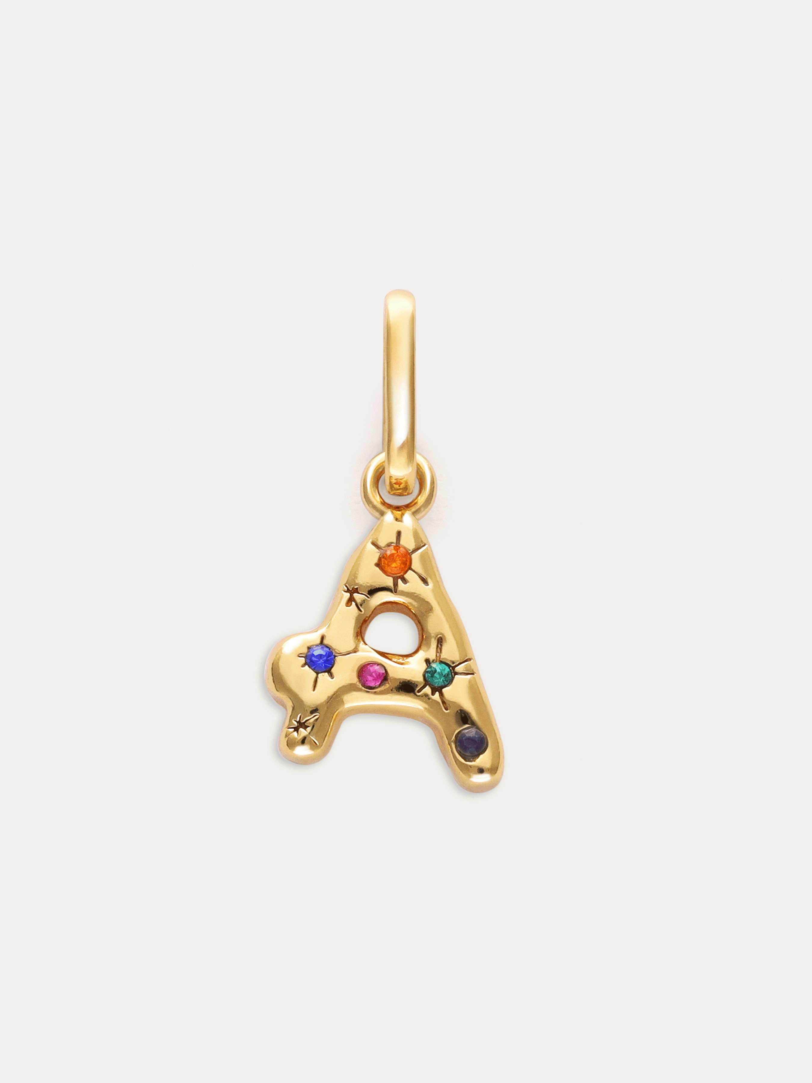 Charm Personalizado Inicial Organic Colors Banho de Ouro