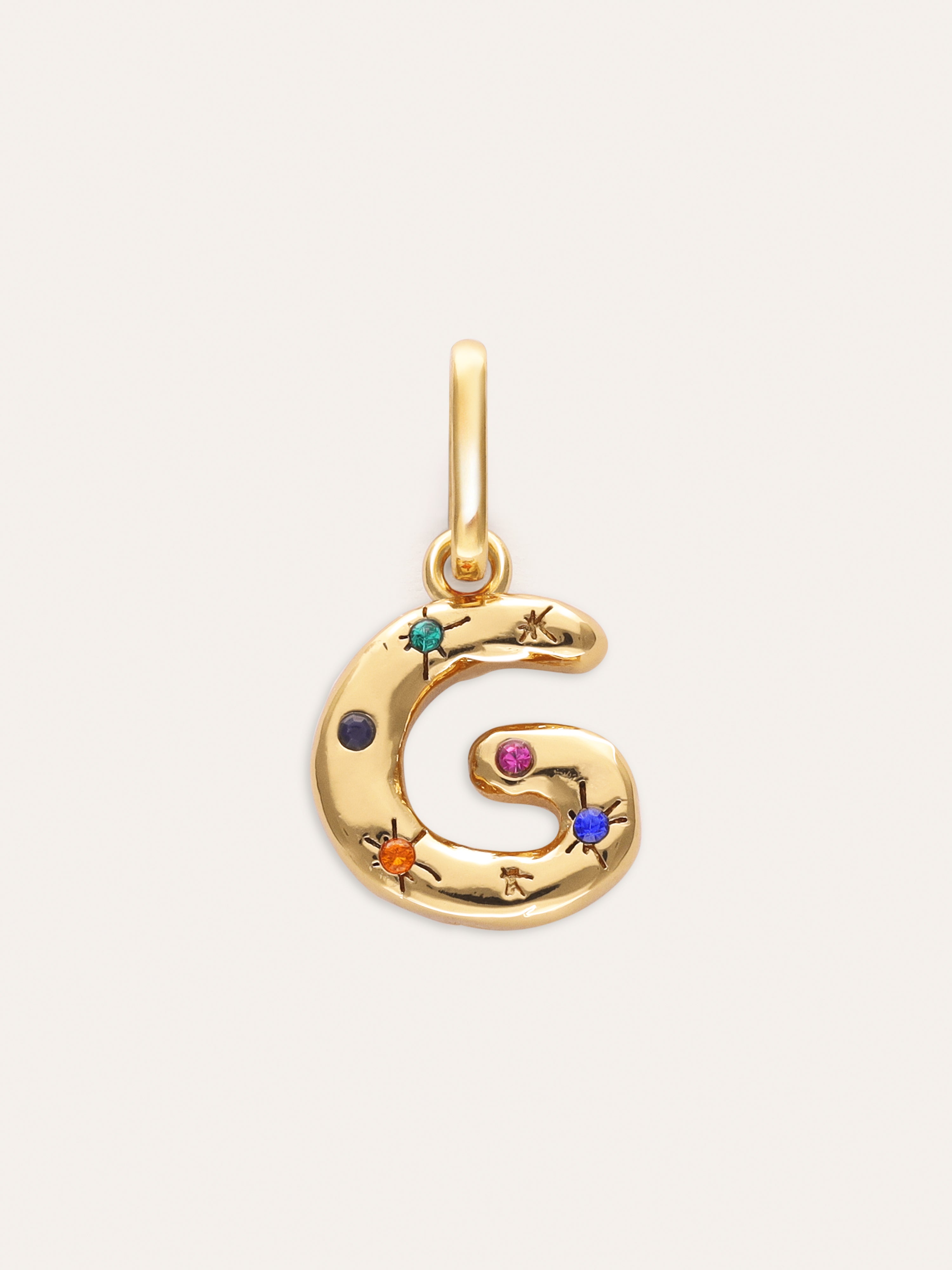 Charm Personalizado Inicial Organic Colors Banho de Ouro