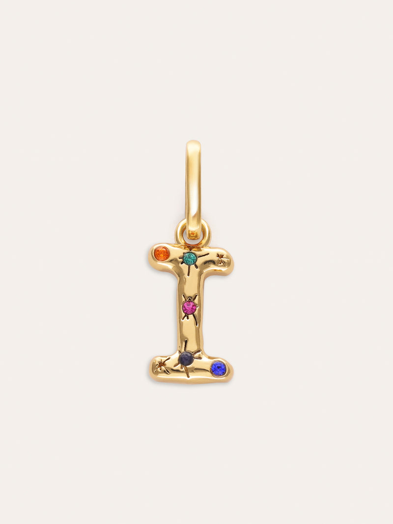 Charm Personalizado Inicial Organic Colors Banho de Ouro