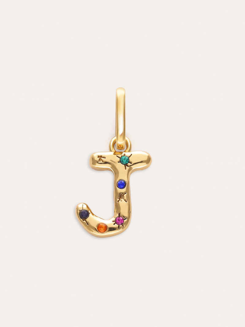 Charm Personalizado Inicial Organic Colors Banho de Ouro