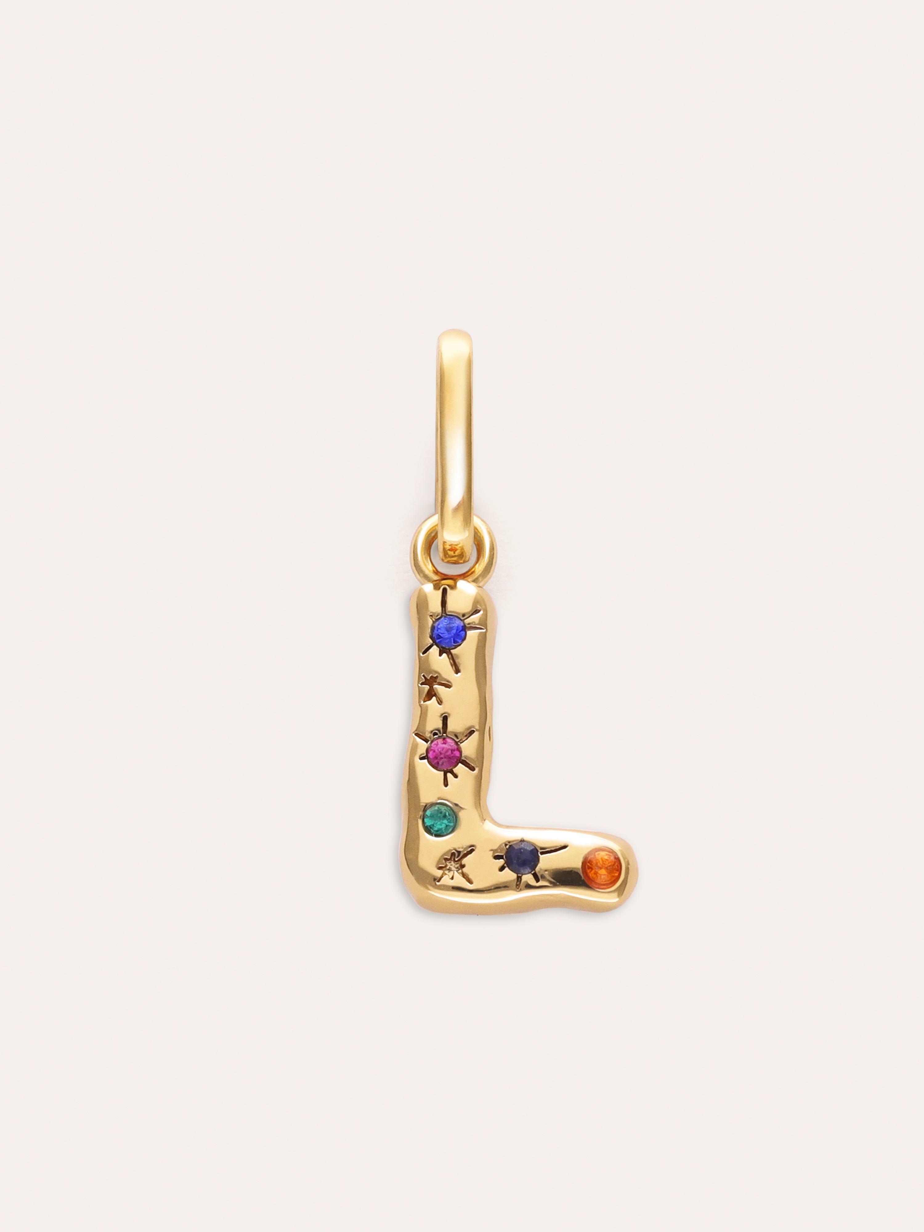 Charm Personalizado Inicial Organic Colors Banho de Ouro