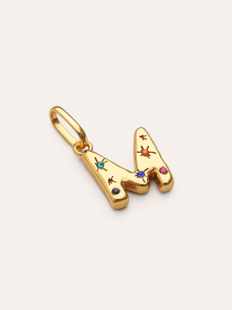 Charm Personalizado Inicial Organic Colors Banho de Ouro