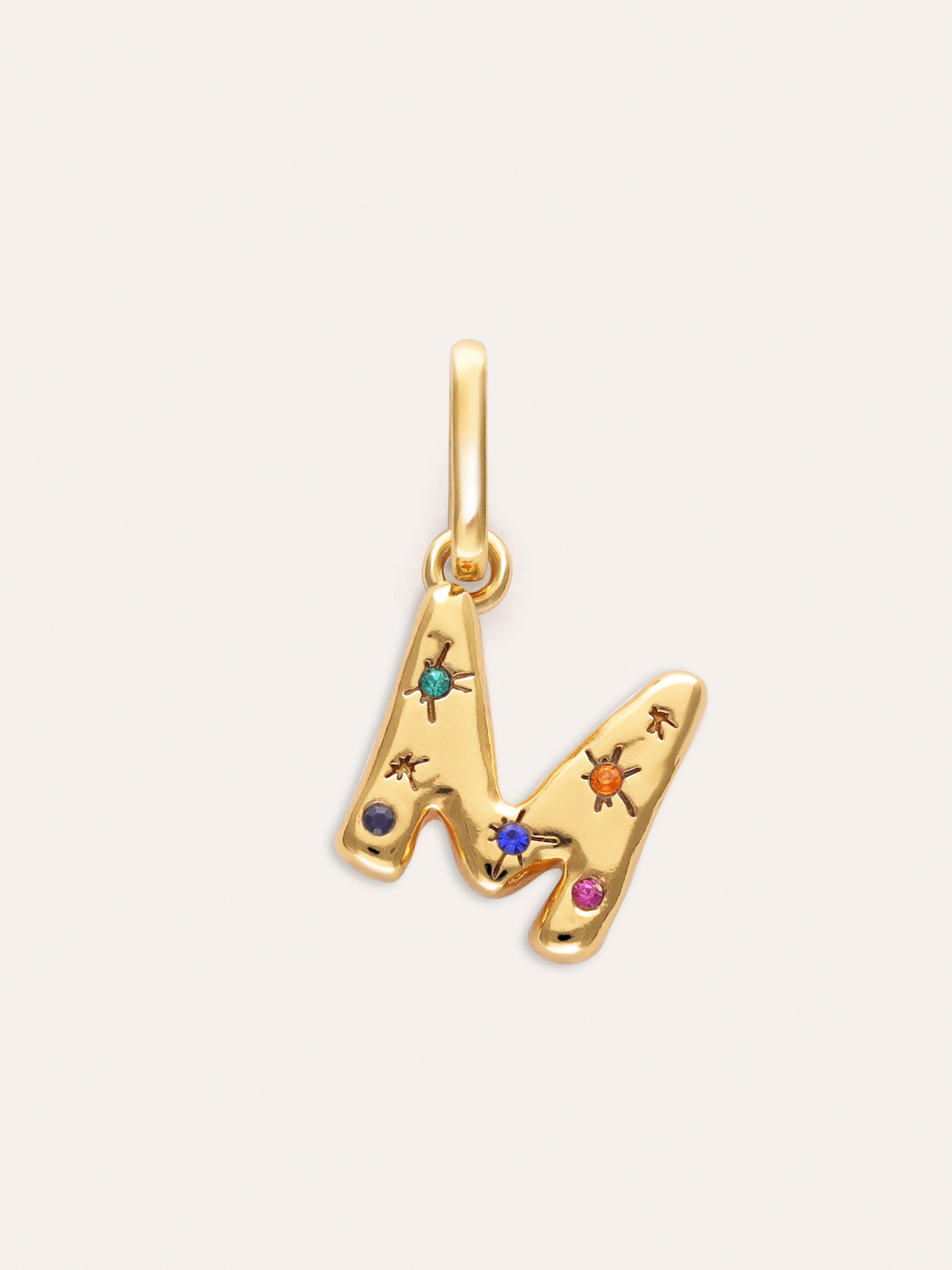 Charm Personalizado Inicial Organic Colors Banho de Ouro