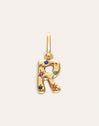 Charm Personalizado Inicial Organic Colors Banho de Ouro
