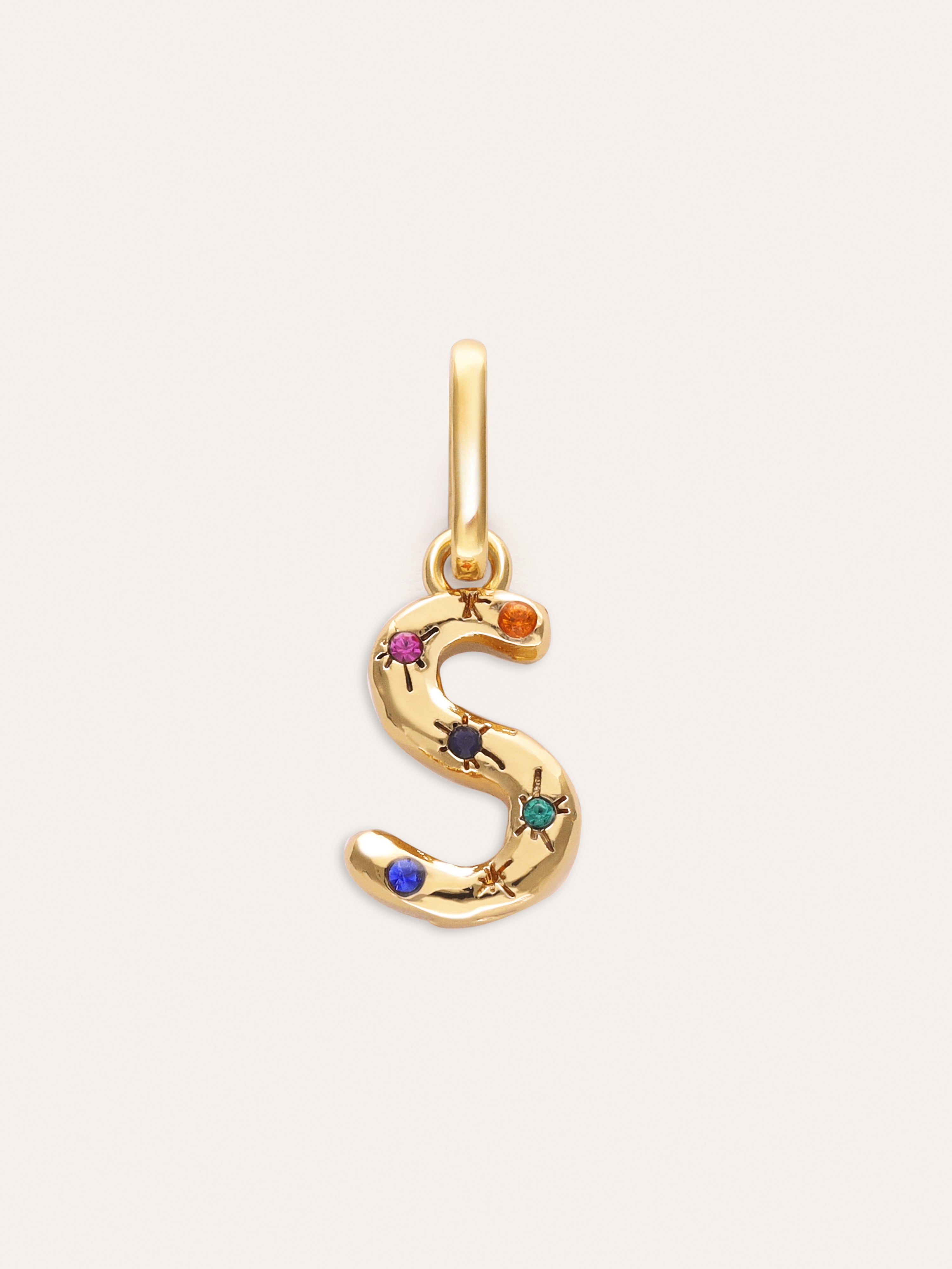 Charm Personalizado Inicial Organic Colors Banho de Ouro