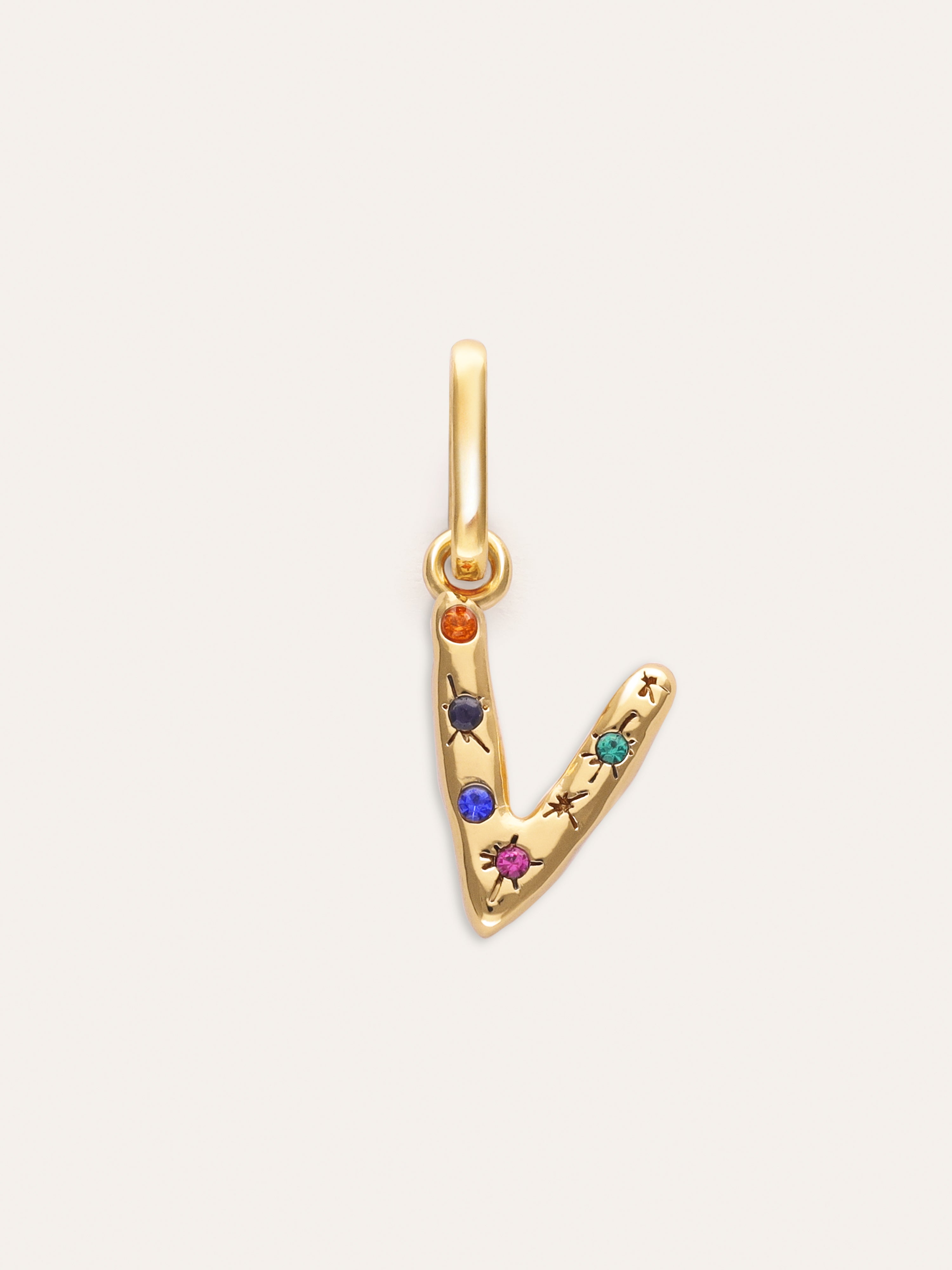Charm Personalizado Inicial Organic Colors Banho de Ouro