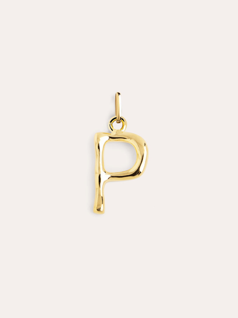 Charm Letter XL Banho de Ouro