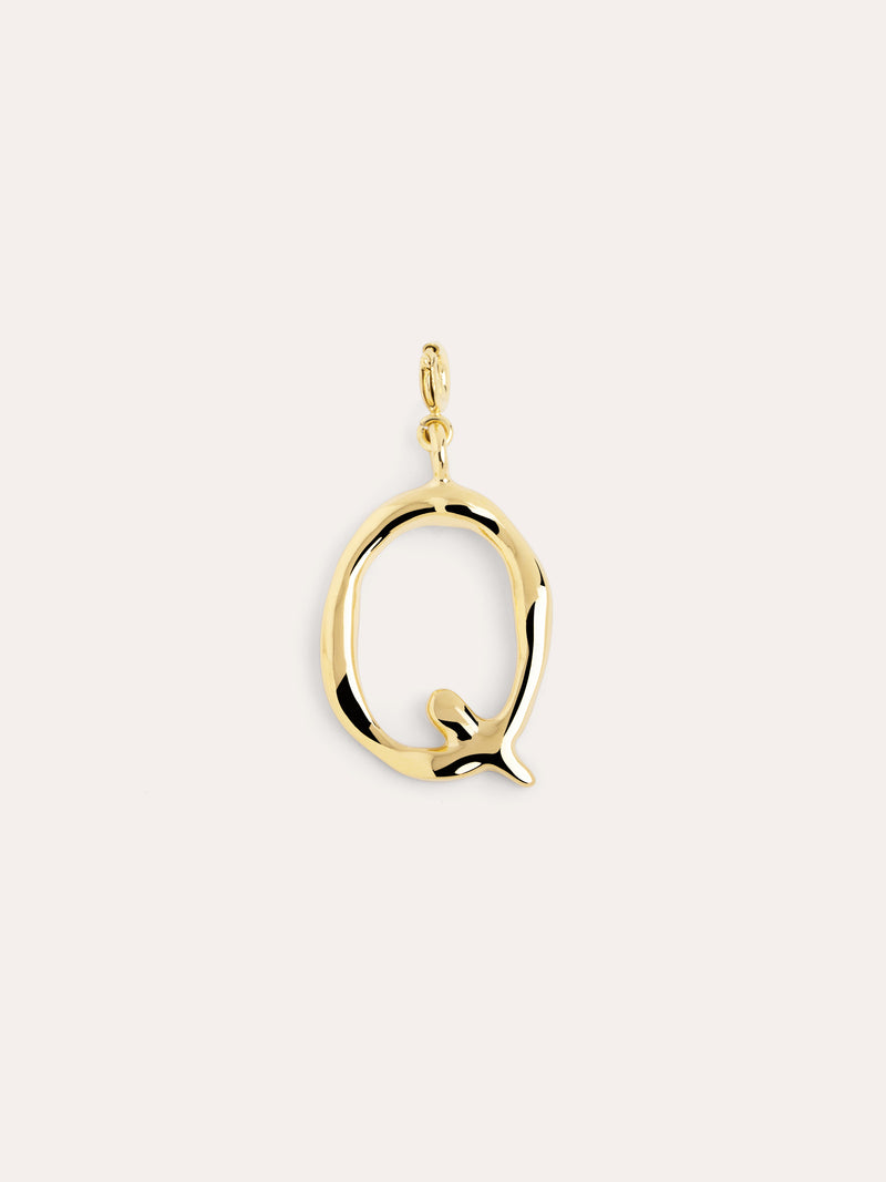 Charm Letter XL Banho de Ouro