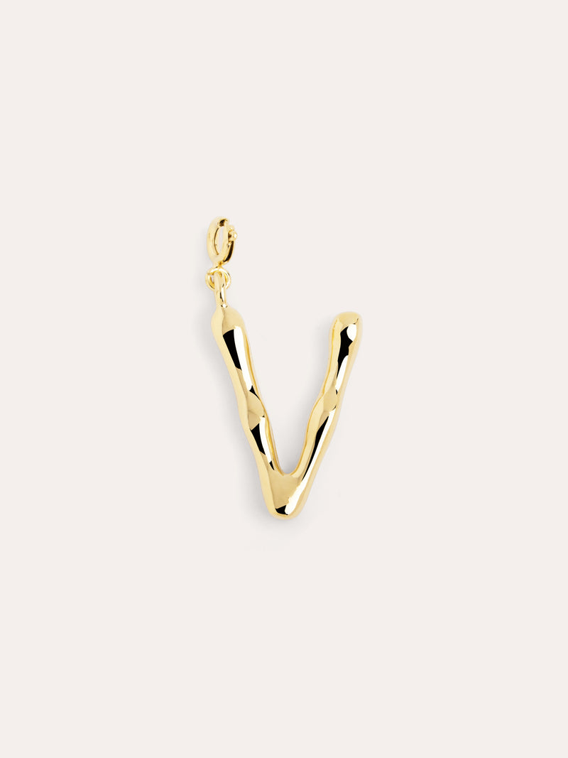 Charm Letter XL Banho de Ouro