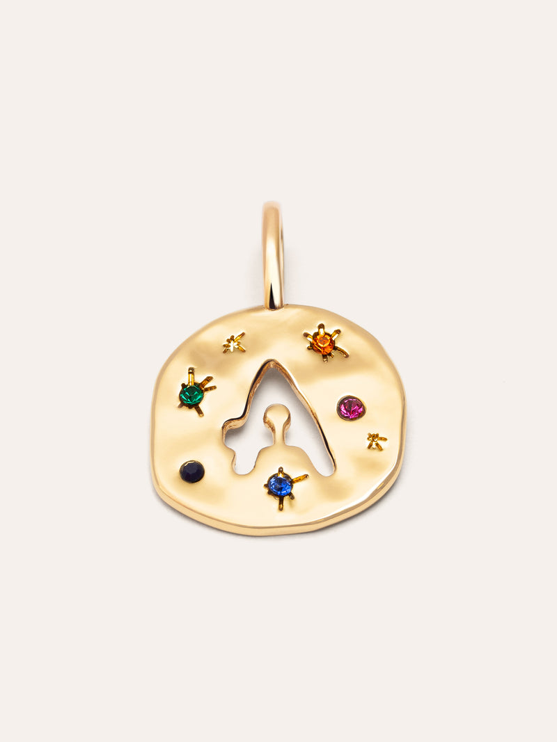Charm Personalizado Organic Colors Letter Banho de Ouro