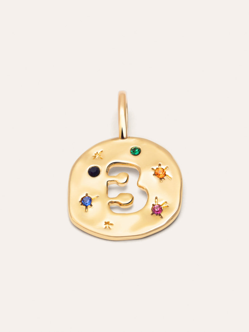 Charm Personalizado Organic Colors Letter Banho de Ouro