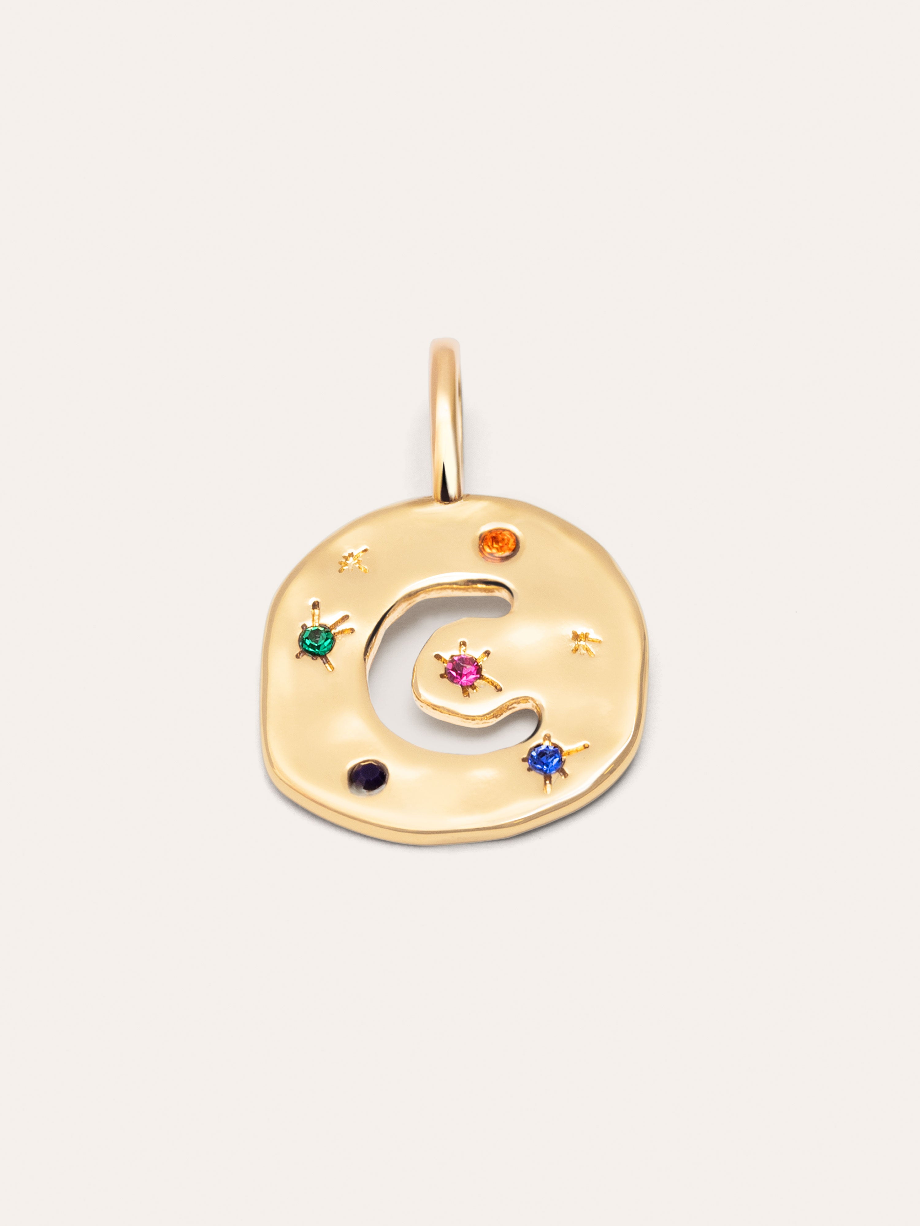 Charm Personalizado Organic Colors Letter Baño Oro