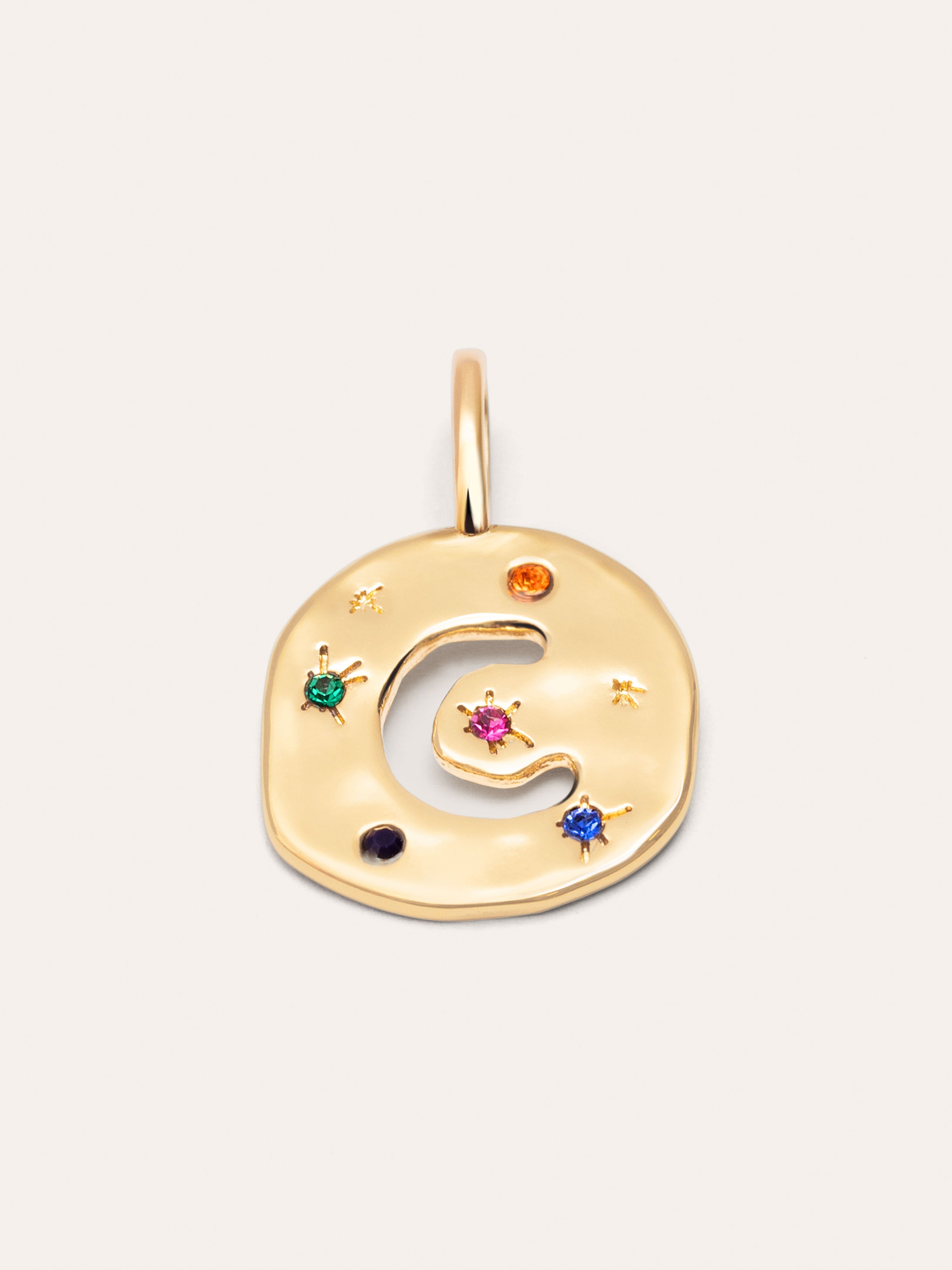 Organic Color letter Charm, vergoldet 