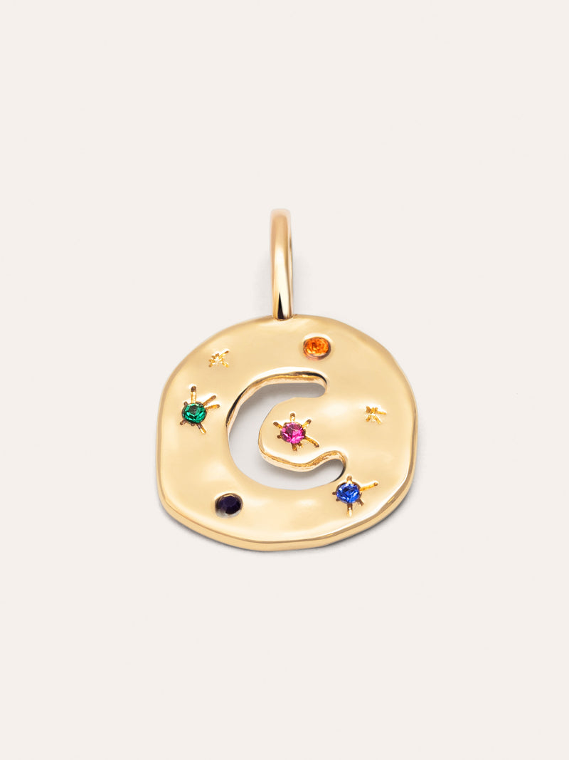 Charm Personalizado Organic Colors Letter Banho de Ouro