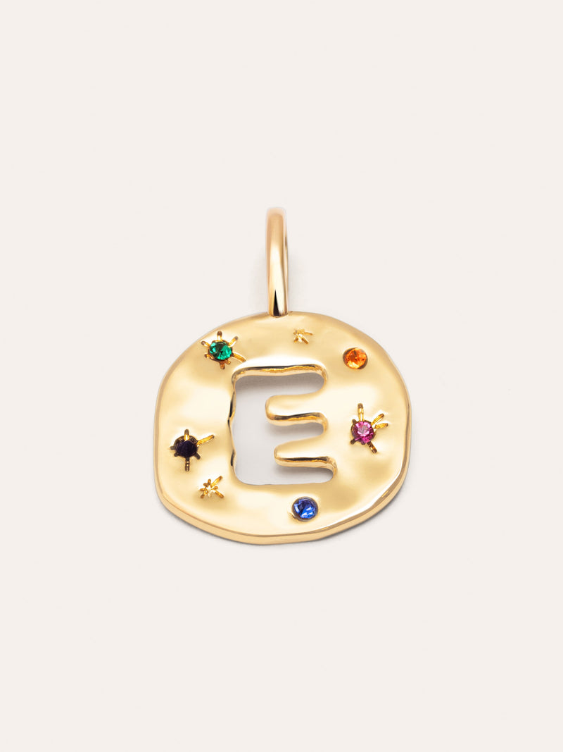 Charm Personalizado Organic Colors Letter Banho de Ouro