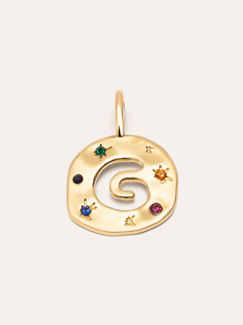 Charm Personalizado Organic Colors Letter Banho de Ouro