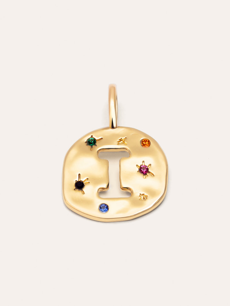 Charm Personalizado Organic Colors Letter Banho de Ouro