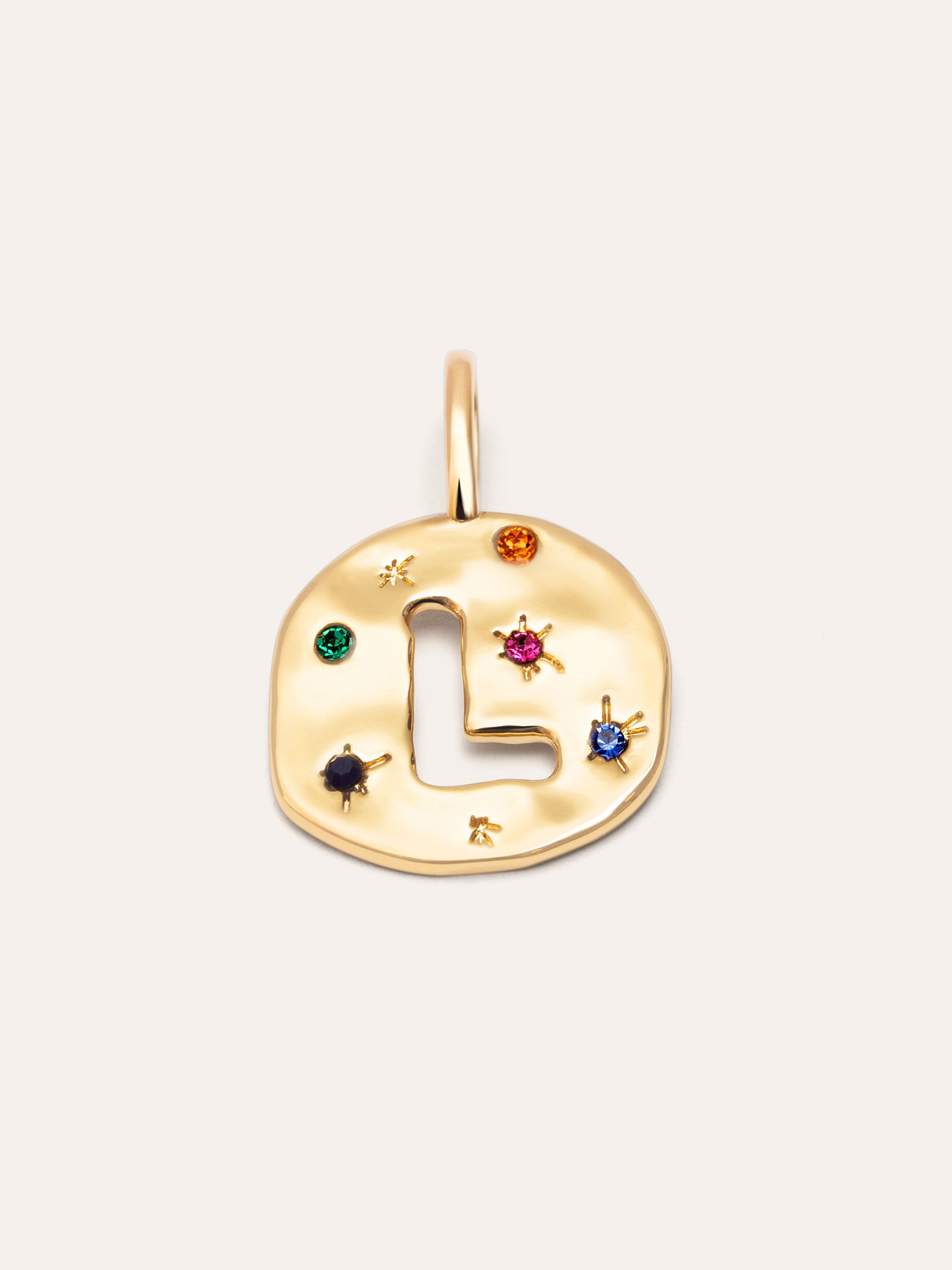 Charm Personalizado Organic Colors Letter Baño Oro