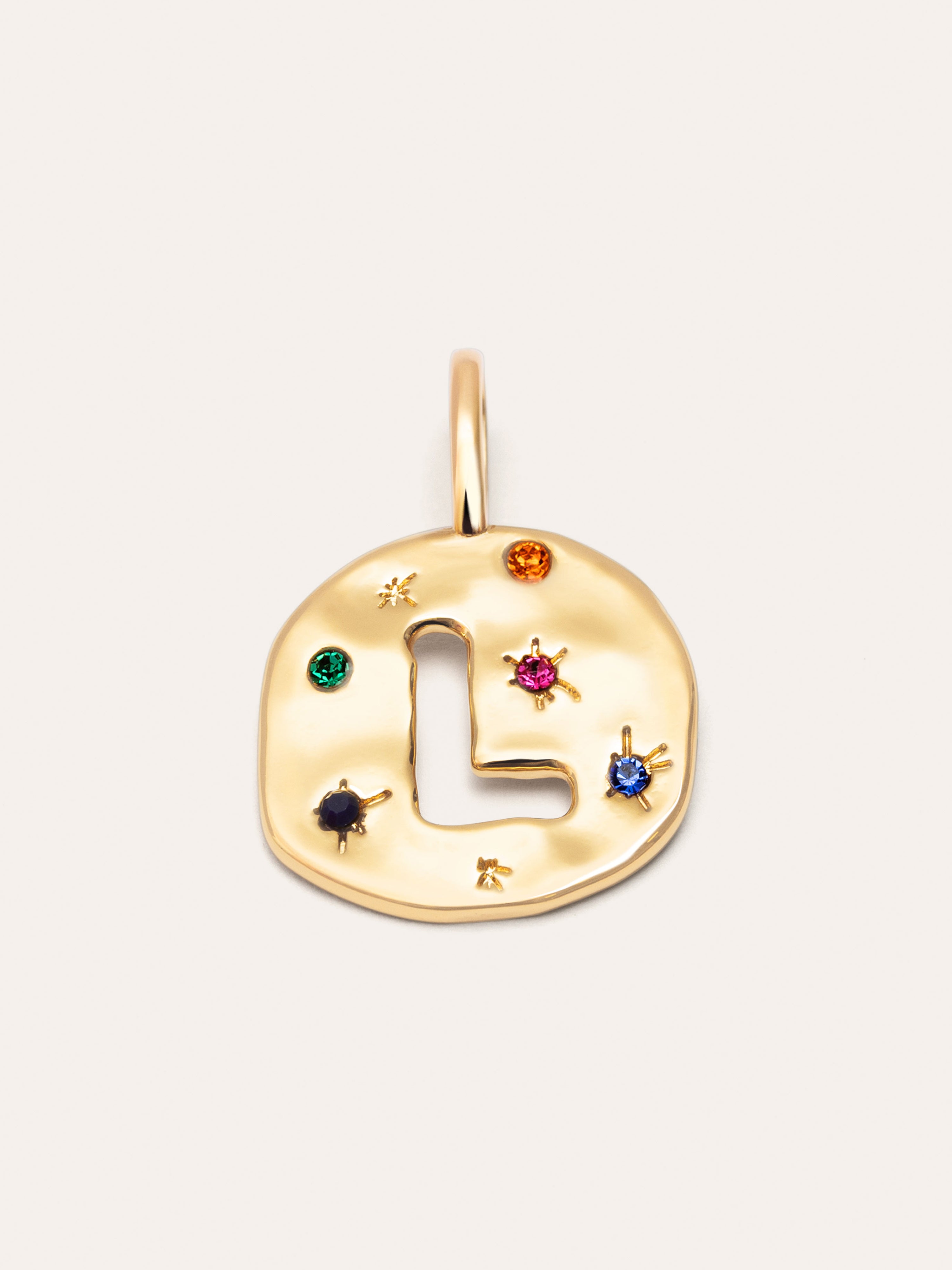 Organic Color letter Charm, vergoldet 