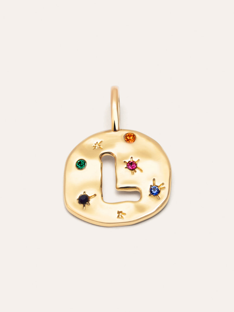 Charm Personalizado Organic Colors Letter Banho de Ouro