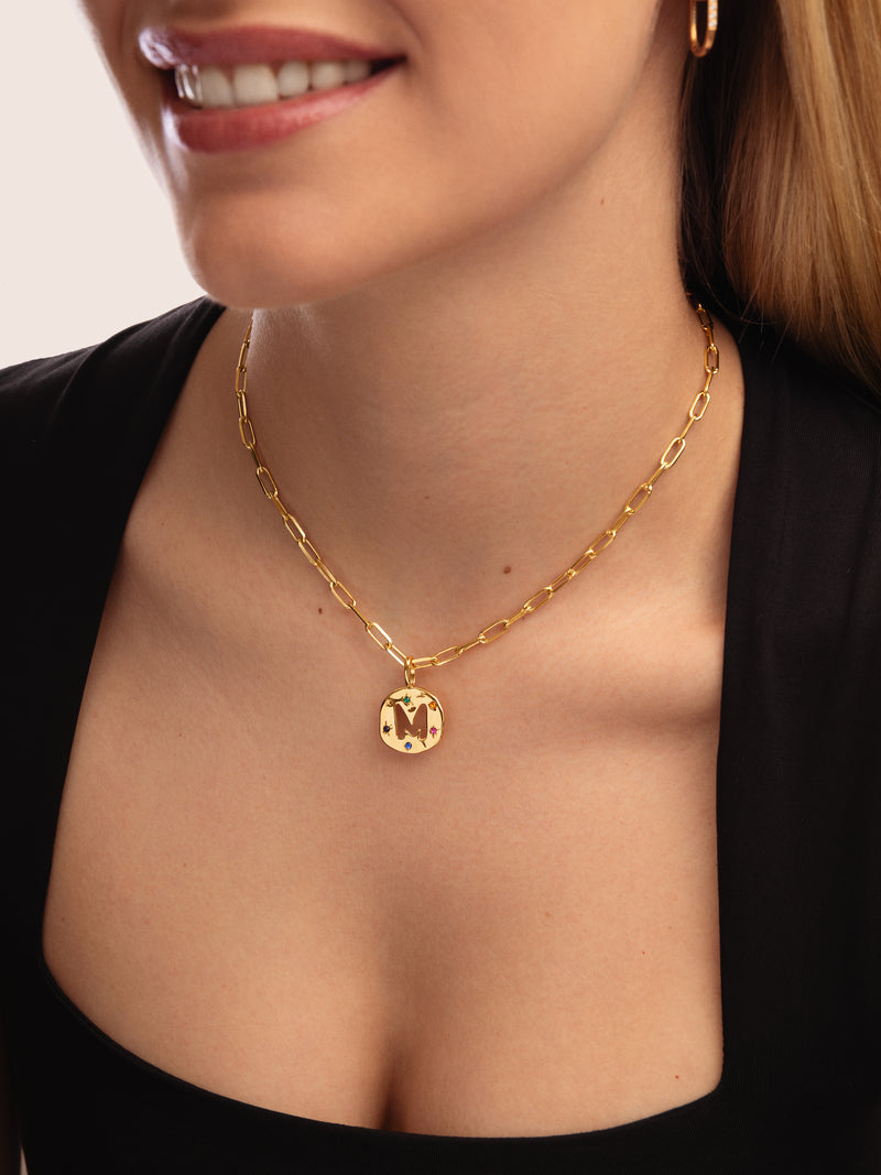 Charm Personalizado Organic Colors Letter Banho de Ouro