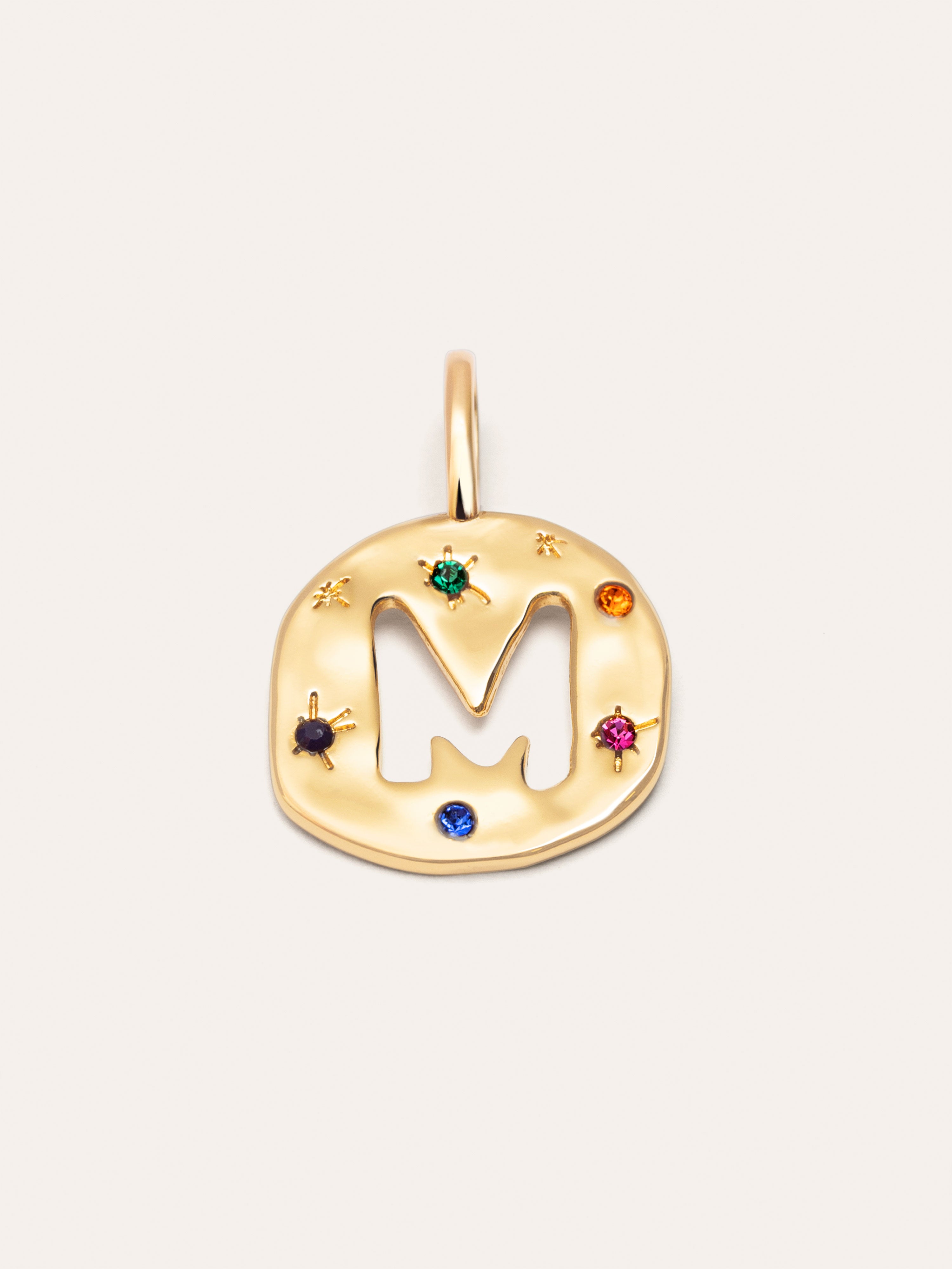 Charm Personalizado Organic Colors Letter Baño Oro