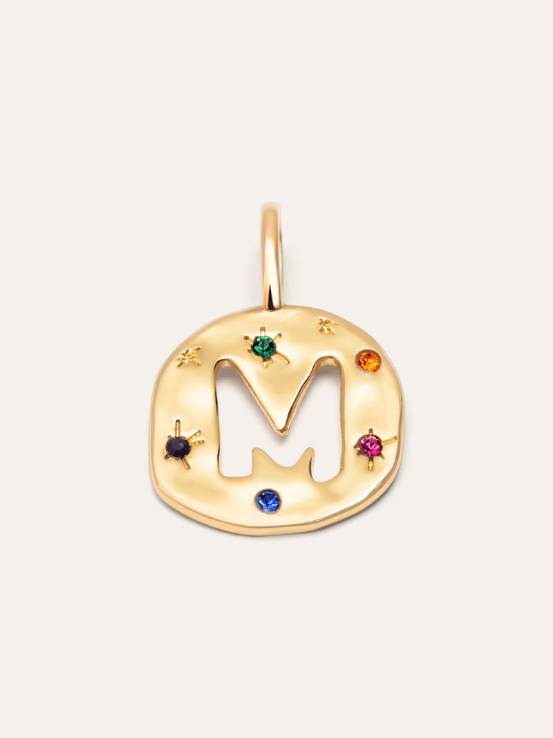 Charm Personalizado Organic Colors Letter Banho de Ouro