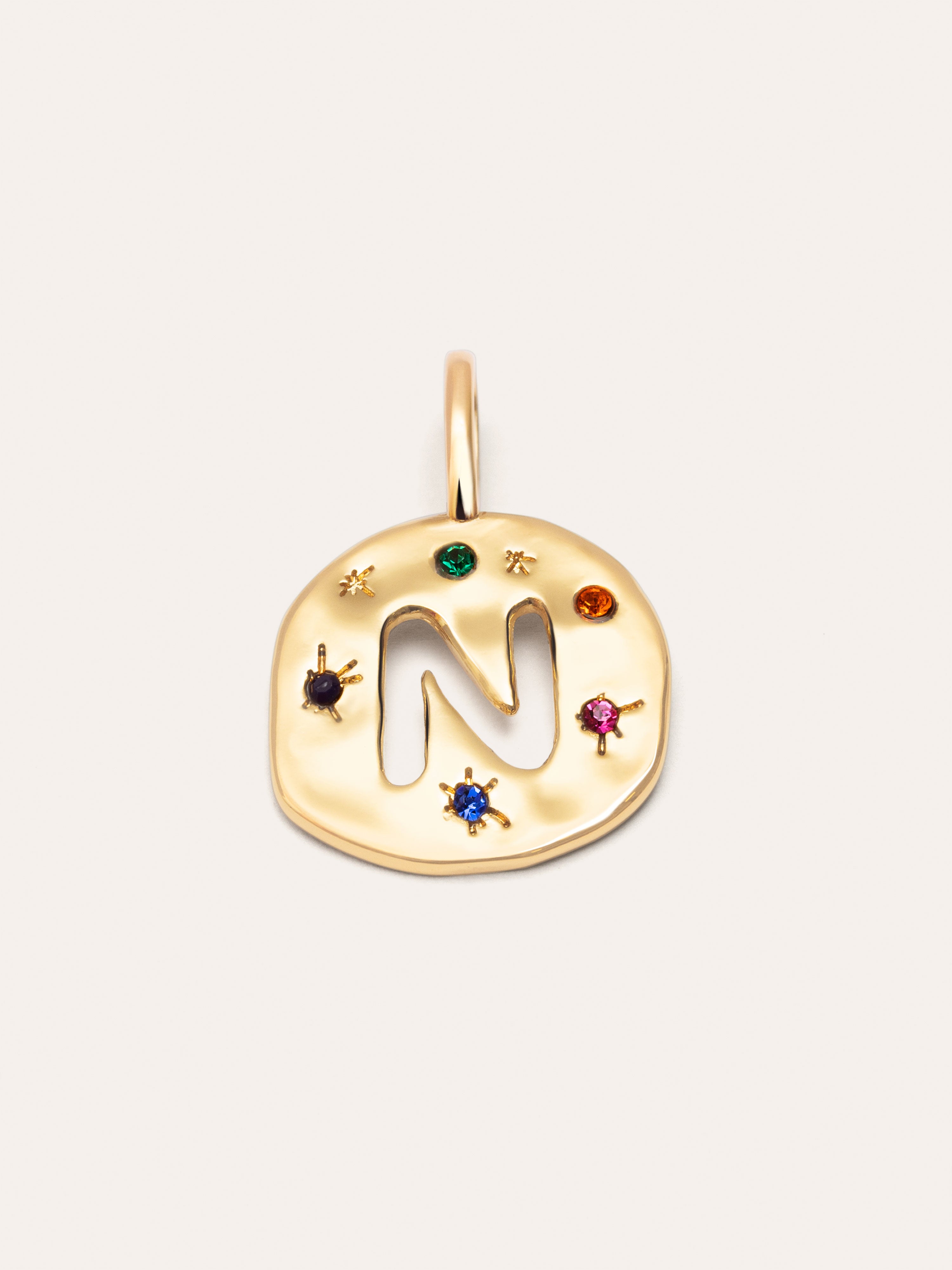 Charm Personalizado Organic Colors Letter Baño Oro