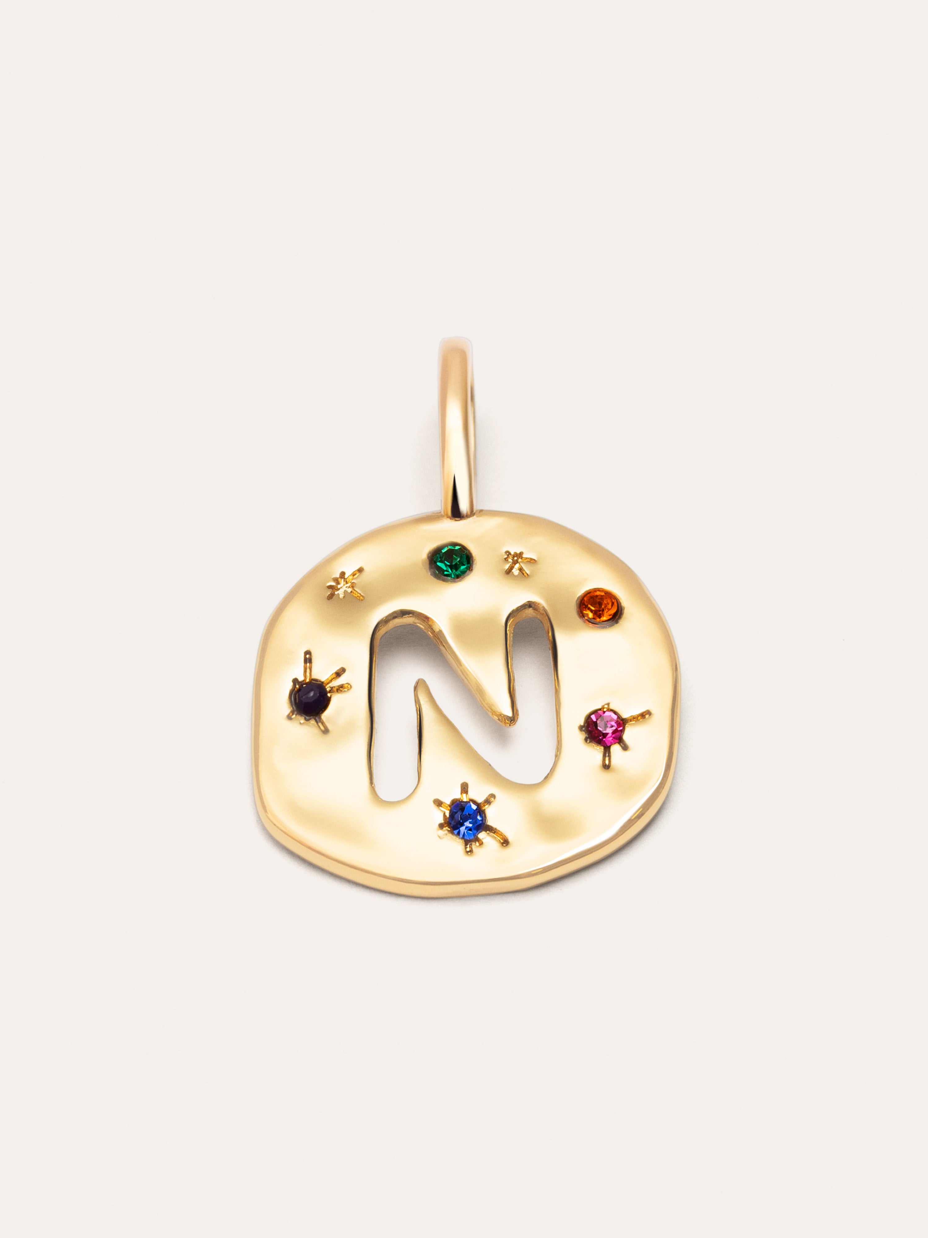 Organic Color letter Charm, vergoldet 