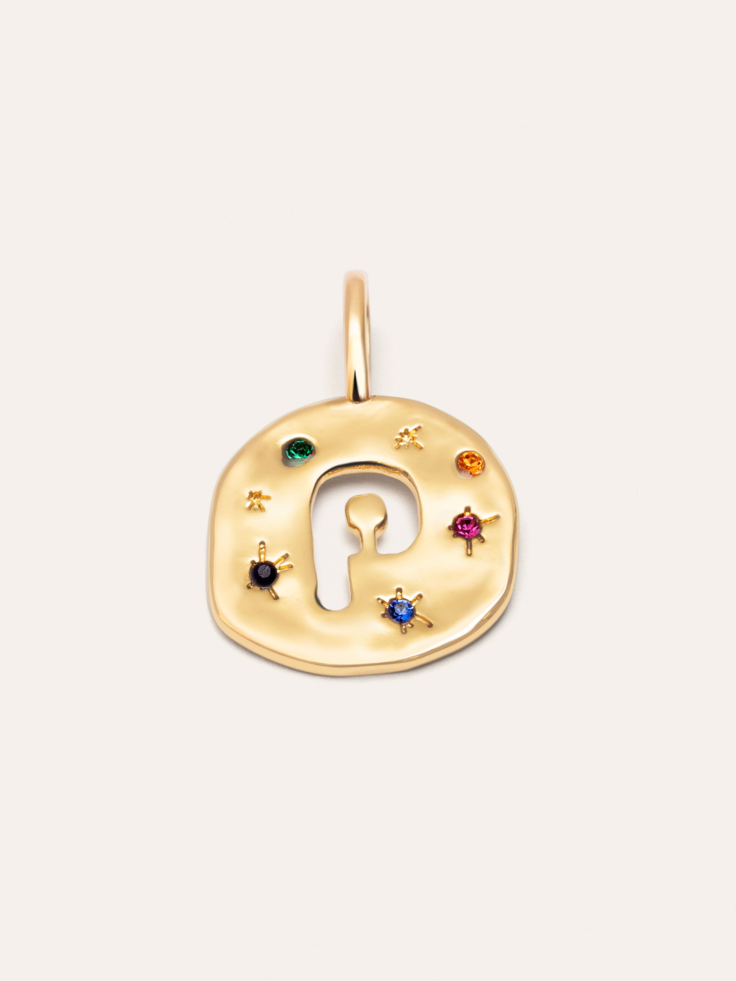 Charm Personalizado Organic Colors Letter Baño Oro