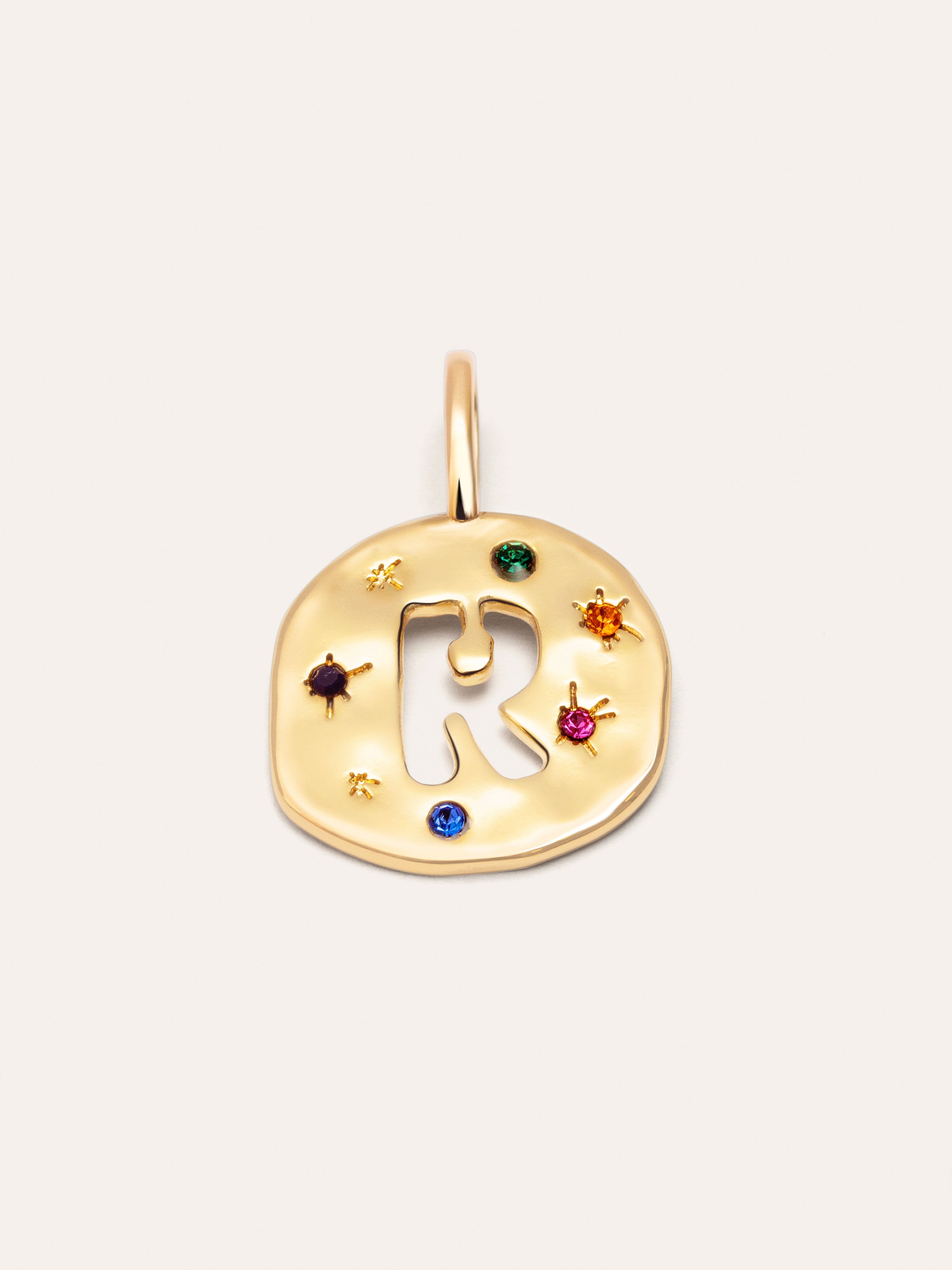 Charm Personalizado Organic Colors Letter Baño Oro