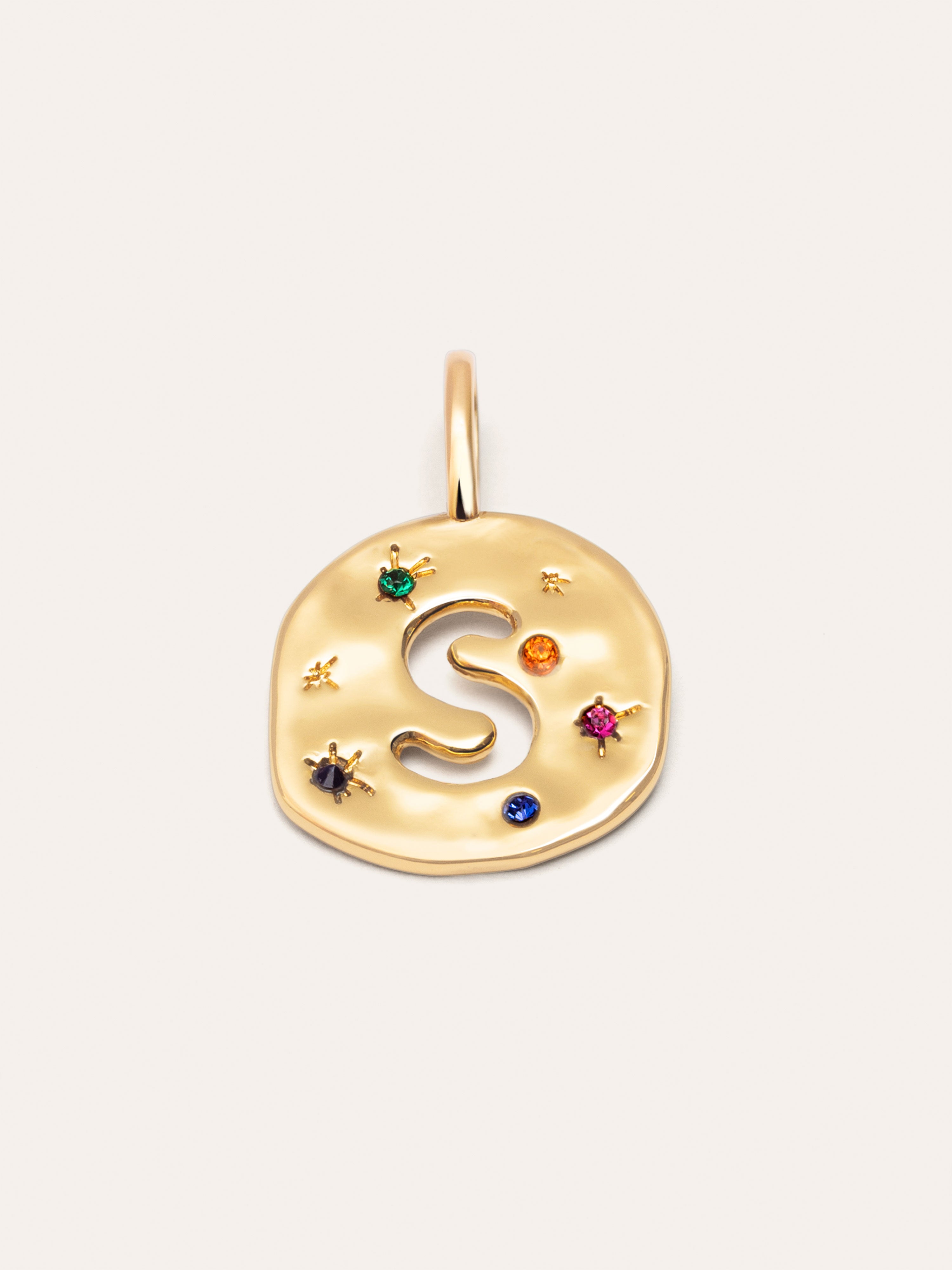 Charm Personalizado Organic Colors Letter Baño Oro