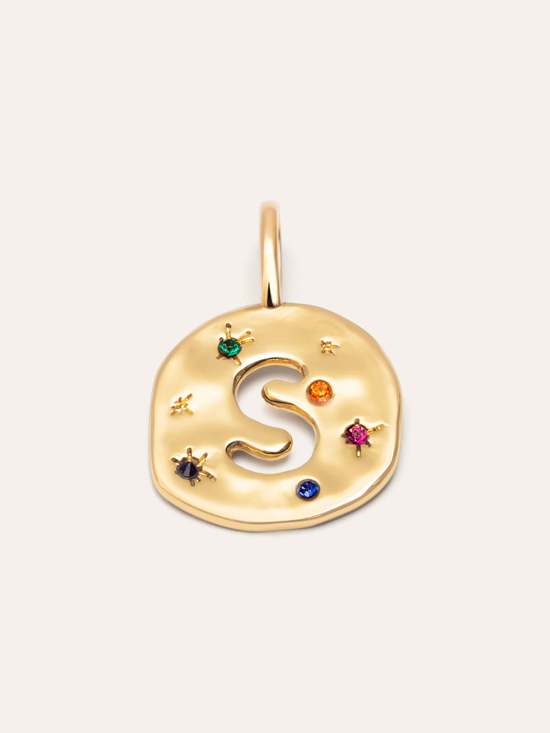 Charm Personalizado Organic Colors Letter Banho de Ouro