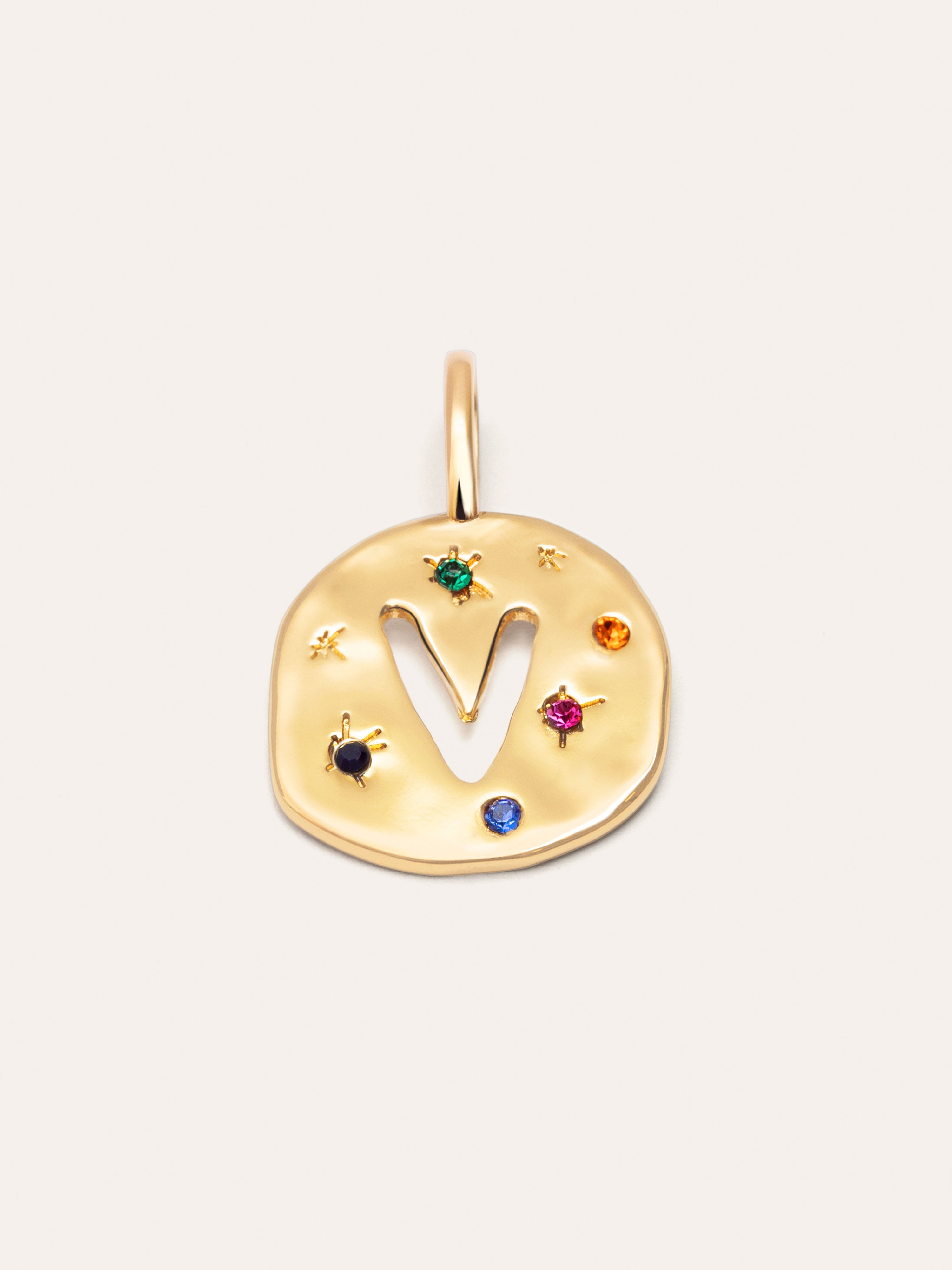 Charm Personalizado Organic Colors Letter Baño Oro