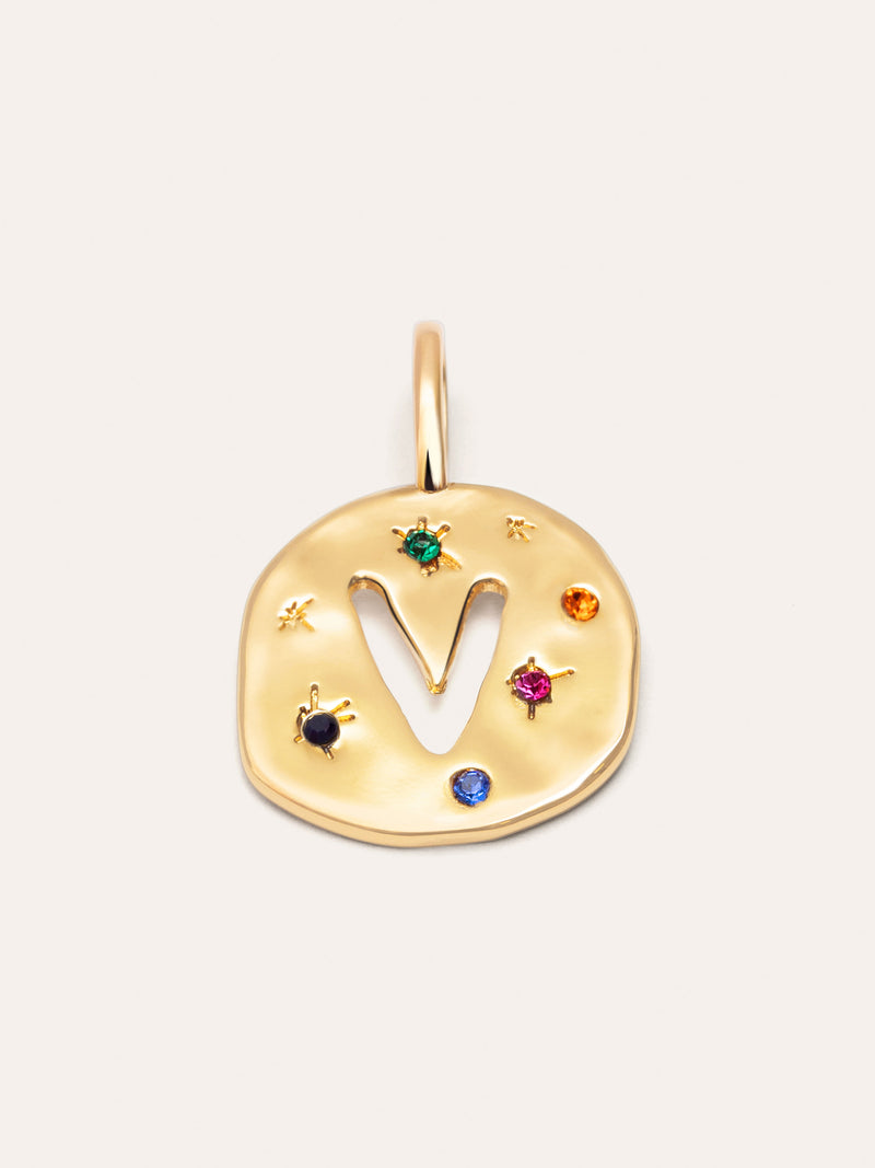 Charm Personalizado Organic Colors Letter Banho de Ouro