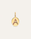 Signet Letter Colors Personalized Gold Charm
