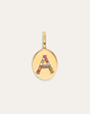 Signet Letter Colors Personalized Gold Charm