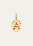 Signet Letter Colors Personalized Gold Charm