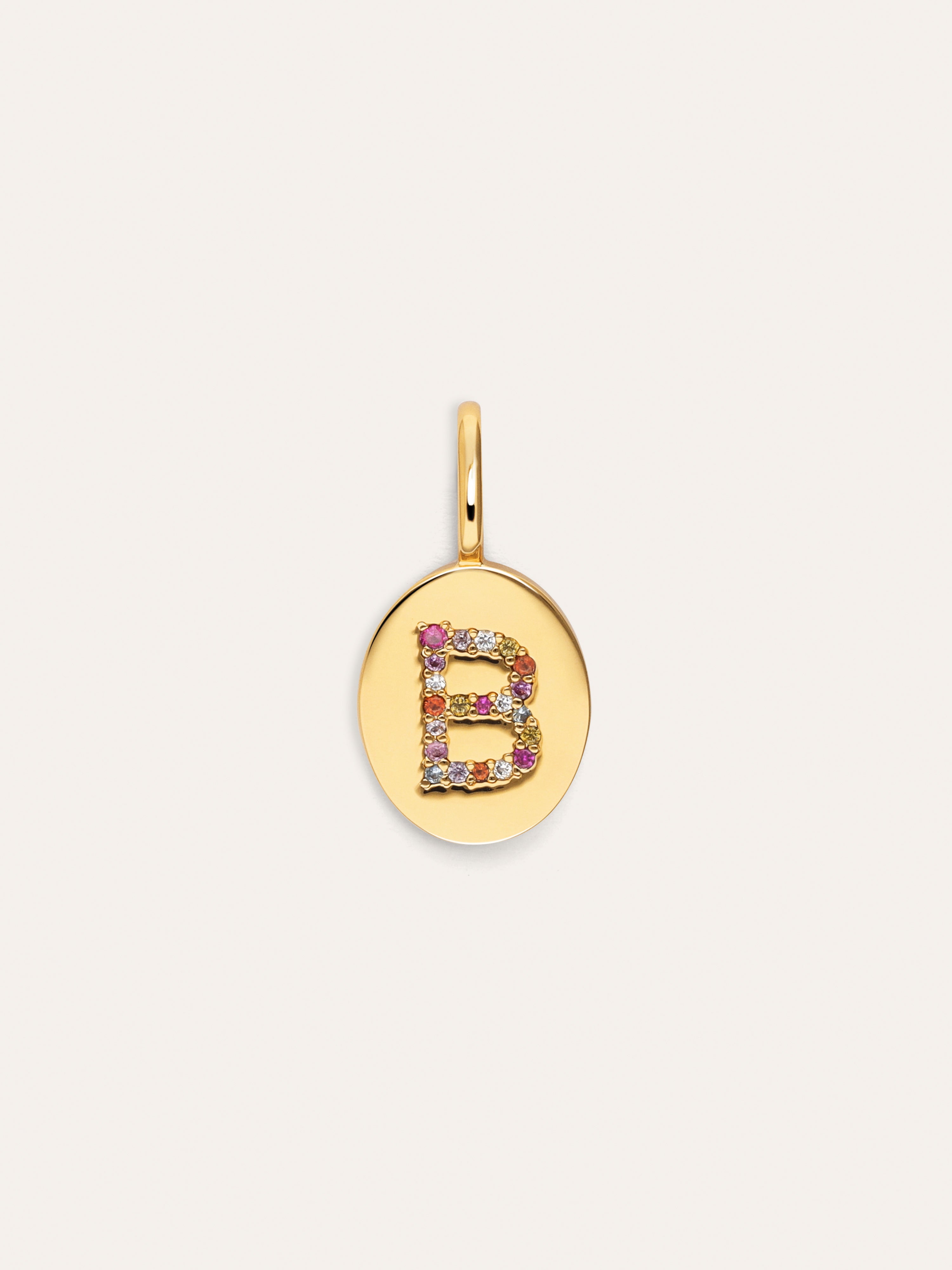 Signet Letter Colors Personalized Gold Charm