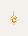 Signet Letter Colors Personalized Gold Charm