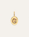 Signet Letter Colors Personalized Gold Charm