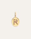 Signet Letter Colors Personalized Gold Charm