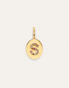 Signet Letter Colors Personalized Gold Charm