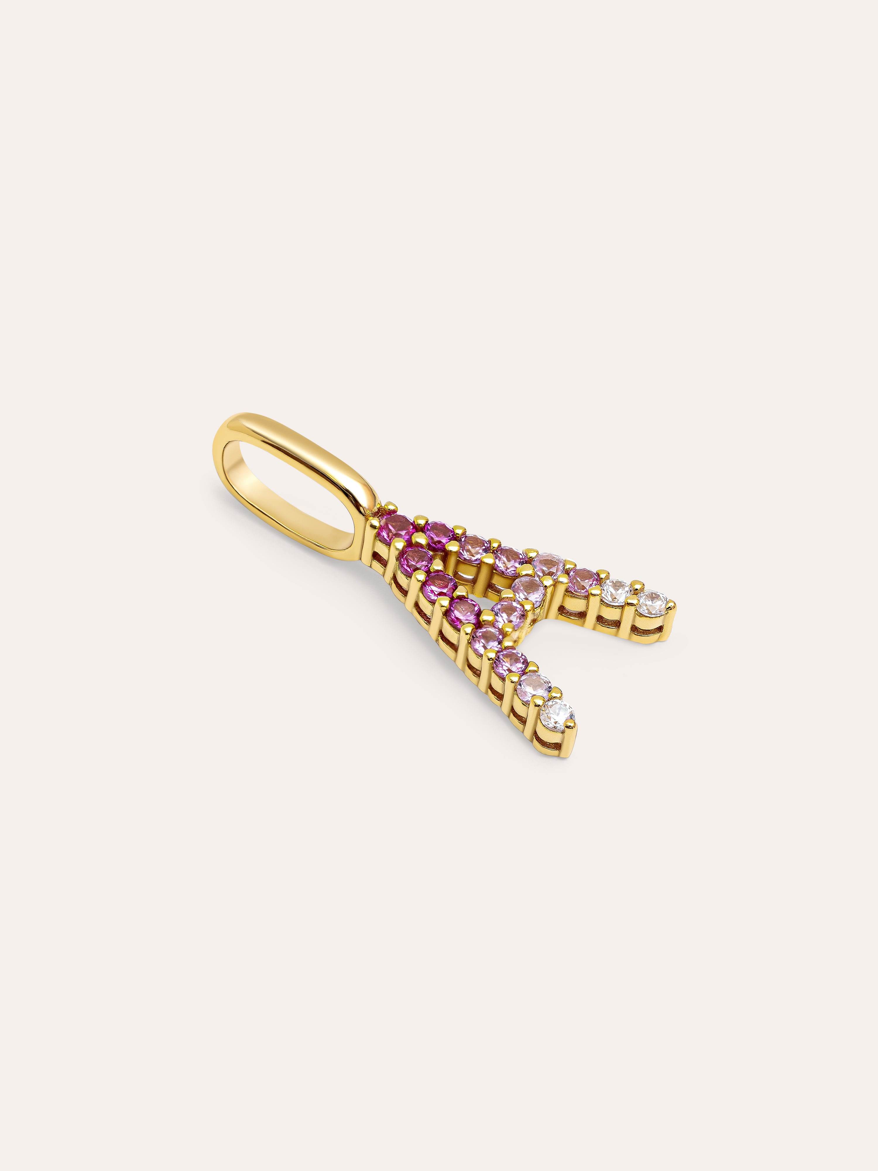 Charm Letter Spark Sakura 18K Gold Plated